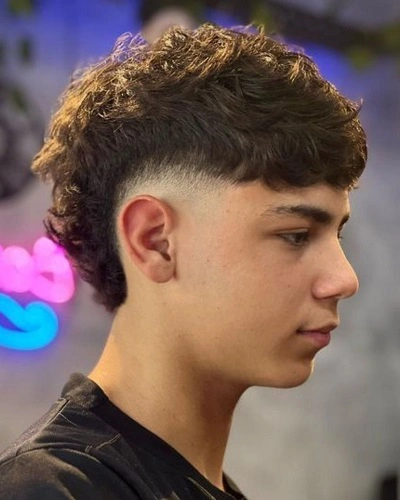 Fluffy Hair Mullet Fade Haircut