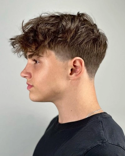 Long Fringes with Low Taper Fade