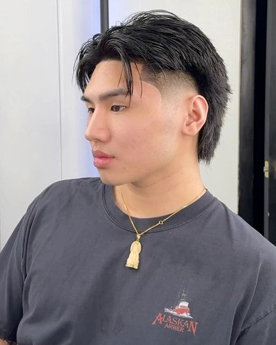 Low Burst Fade Straight Hair