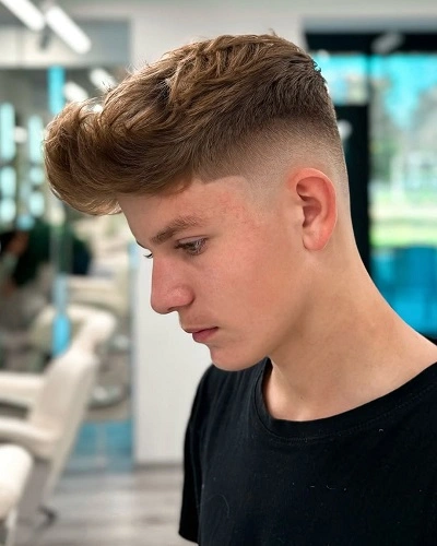 Low Taper Fade Blonde Straight Hair
