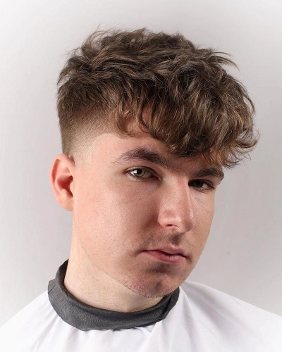 Low Taper Fade Blonde Straight Hair