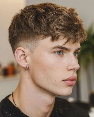 Low Taper Fade Fluffy Hair Fringe