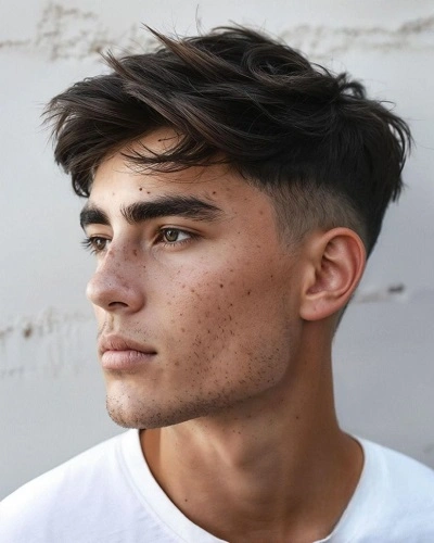 Low Taper Fade Fluffy Hair Straight Hair