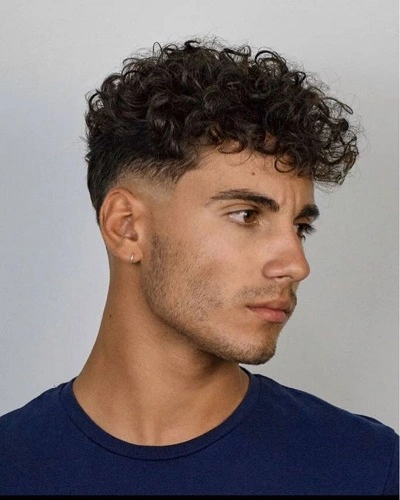 Low Taper Fade Fluffy Haircut Curly Hair