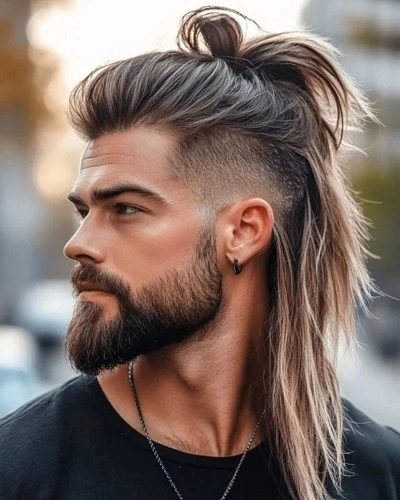 Low Taper Fade Straight Hair Long