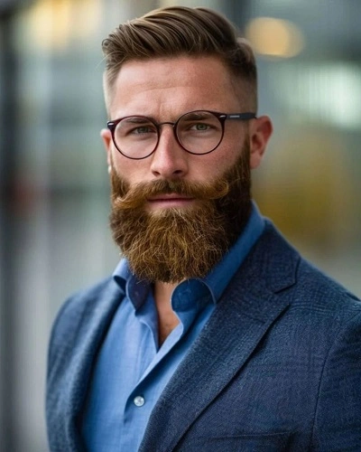 Low Taper Fade Straight Hair with Beard