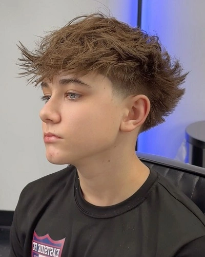 Low Taper Fade with Messy Fringe