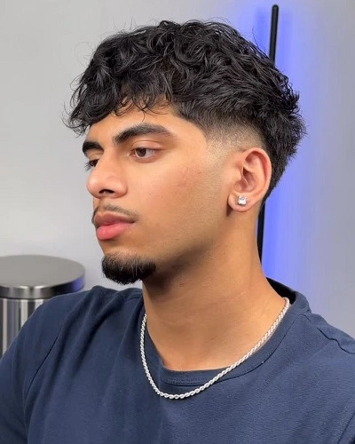 Low Taper Fade with Messy Fringe