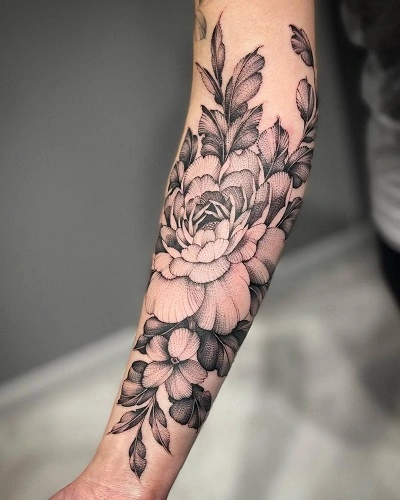Peony Flower Tattoo Men