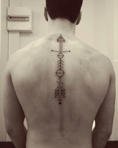 Arrow Spine Tattoos for men