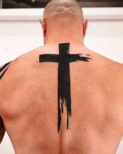 Cross Spine Tattoos for men