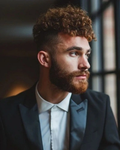 Curly Top with Fade Haircut