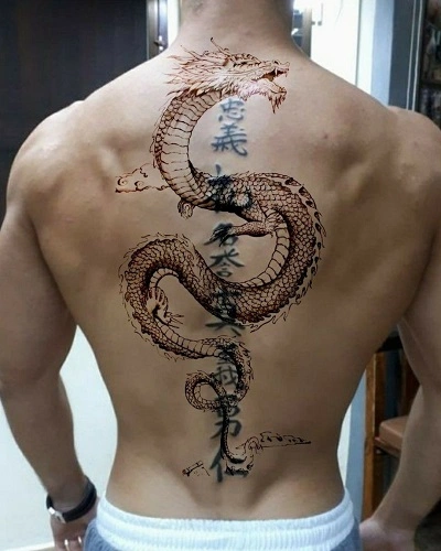 Dragon Spine Tattoos for men