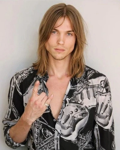 Flowing Locks with Middle Part Hairstyle