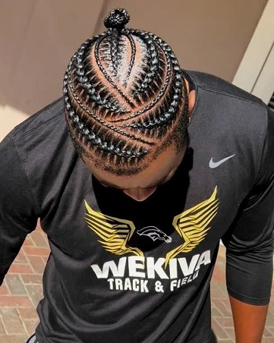 Man Bun with Braided Accent