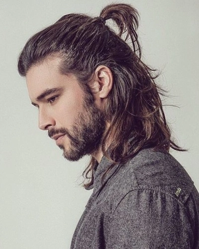 Mid Length Ponytail for Men