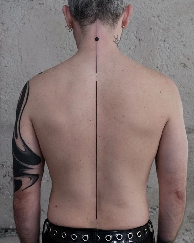Minimalist Spine Tattoos for men