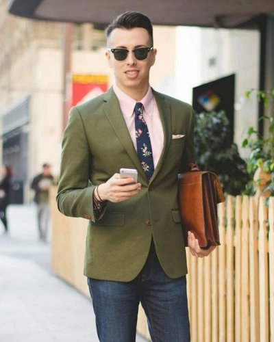 Olive Green Blazers for Men