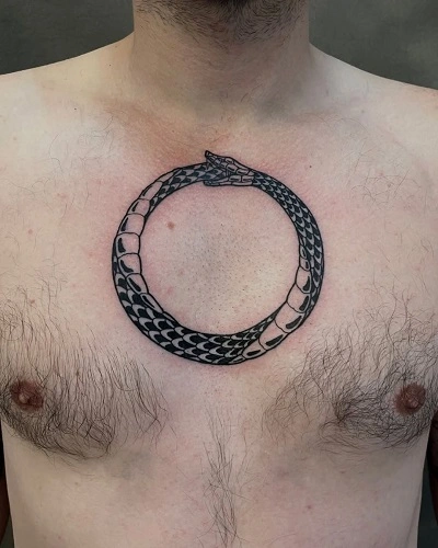 Ouroboros Snake Tattoos for Men