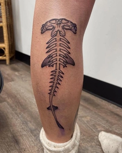 Shark Skeleton Tattoos for Men