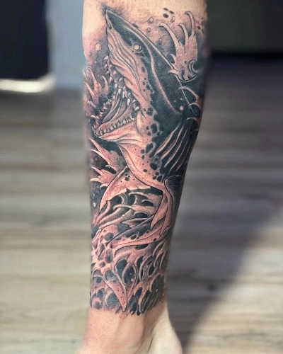 Shark Wave Tattoos for Men