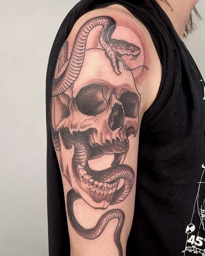 Skull and Snake Tattoos for Men