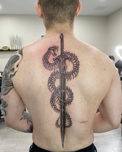 Snake Spine Tattoos for men