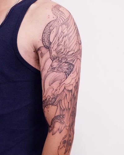Snake and Phoenix Tattoos for Men