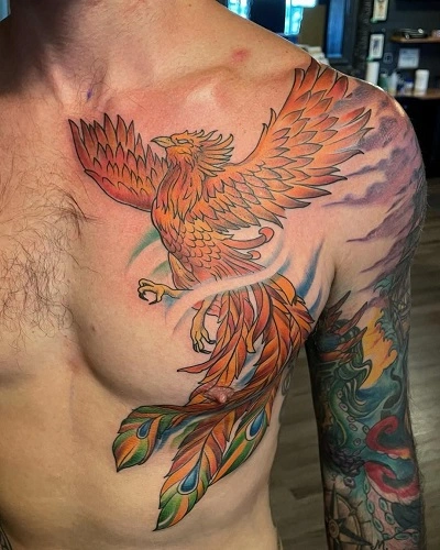 Traditional Phoenix Tattoo For Men