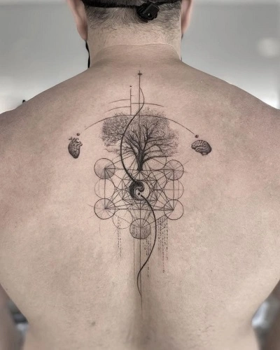 Tree of Life Spine Tattoos for men