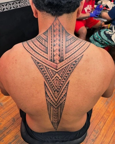 Tribal Spine Tattoos for men