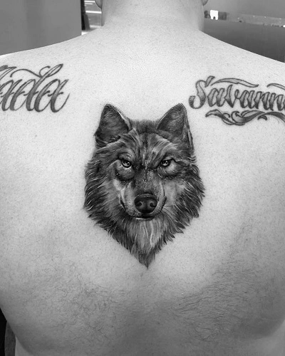 Wolf Spine Tattoos for men