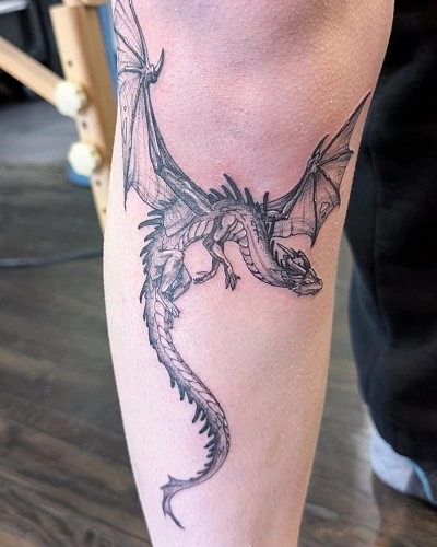 Dragon Knee Tattoo