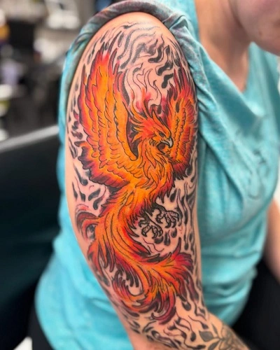 Fire Phoenix Tattoo for Men