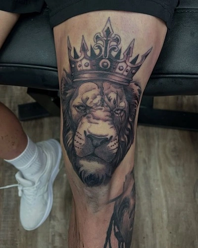 Lion Knee Tattoo