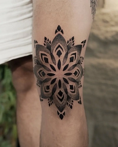Mandala Knee Tattoo