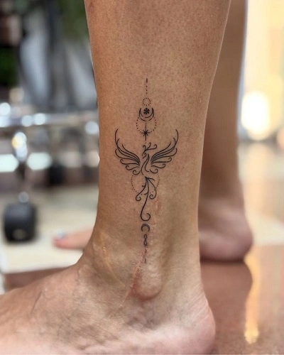 Minimalist Phoenix Tattoo for Men