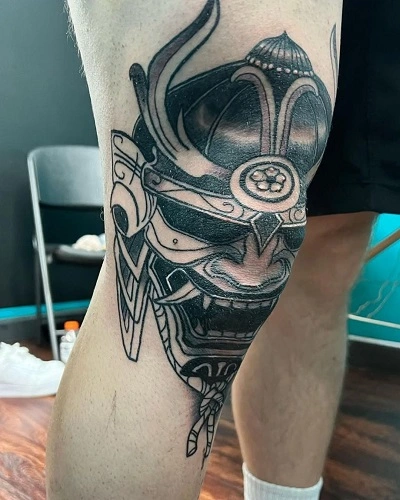 Samurai Knee Tattoo