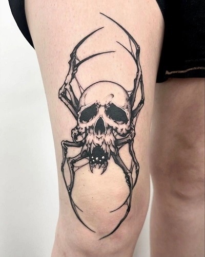 Spider Knee Tattoo