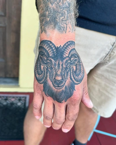 Aries Hand Tattoos for Men