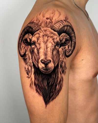Aries Shoulder Tattoo Men
