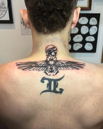 Back Gemini Tattoos for Men