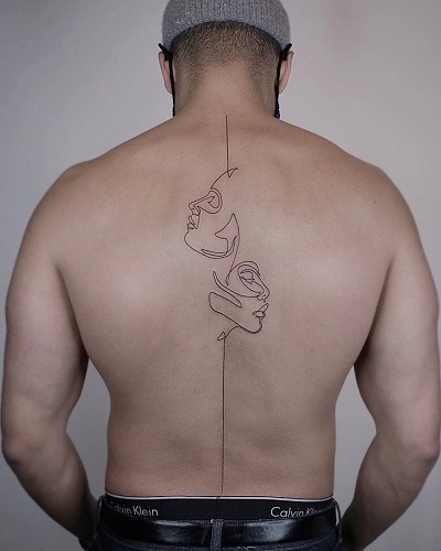 Spine Gemini Tattoos for Men