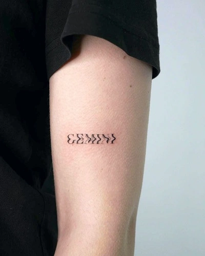 Bicep Gemini Tattoos for Men