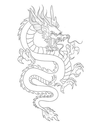 Dragon Tattoo Stencil