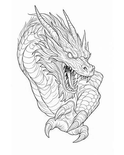 Dragon Tattoo Stencil