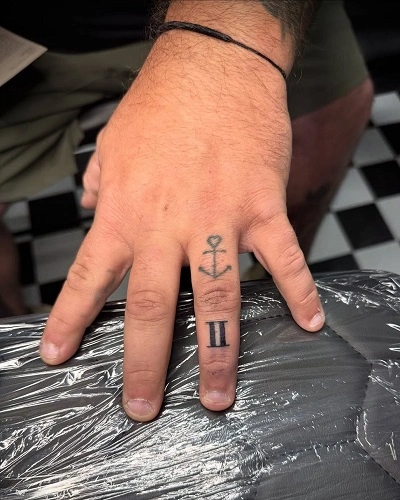 Finger Gemini Tattoos for Men