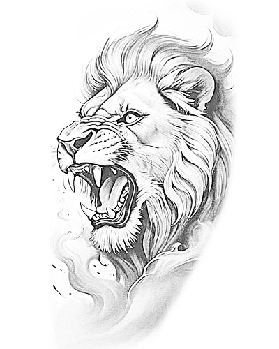 Lion Head Tattoo Stencil