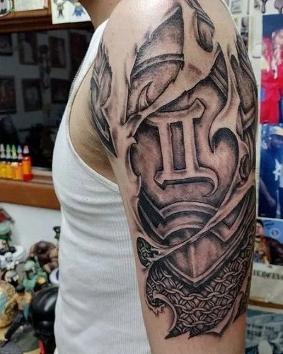 Shoulder Gemini Tattoos for Men