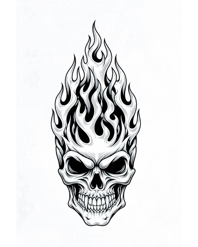 Skull Tattoo Stencil